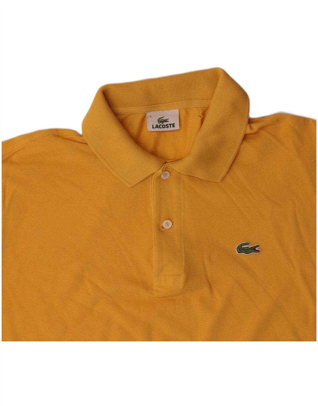 LACOSTE Herren-Poloshirt, Größe 5, groß, gelbe Baumwolle