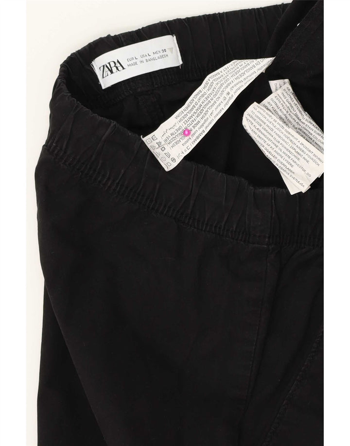 Zara Herren-Freizeitshorts, groß, W34, schwarze Baumwolle
