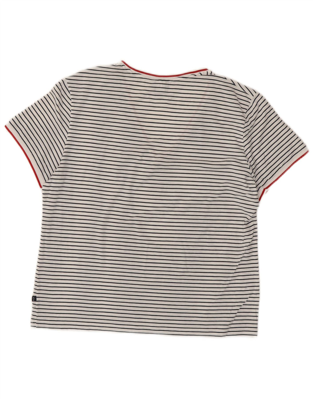 PAUL & SHARK Damen T-Shirt Top UK 18 XL weiß gestreift aus Baumwolle