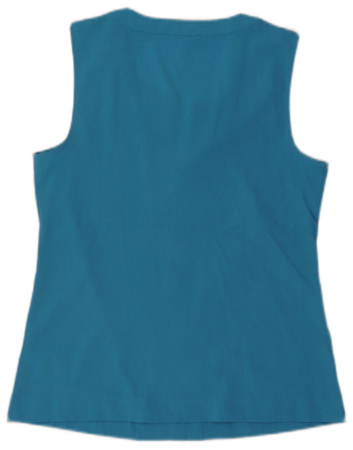 Calvin Klein Damen ärmelloses Blusenoberteil UK 6 XS Blau Polyester
