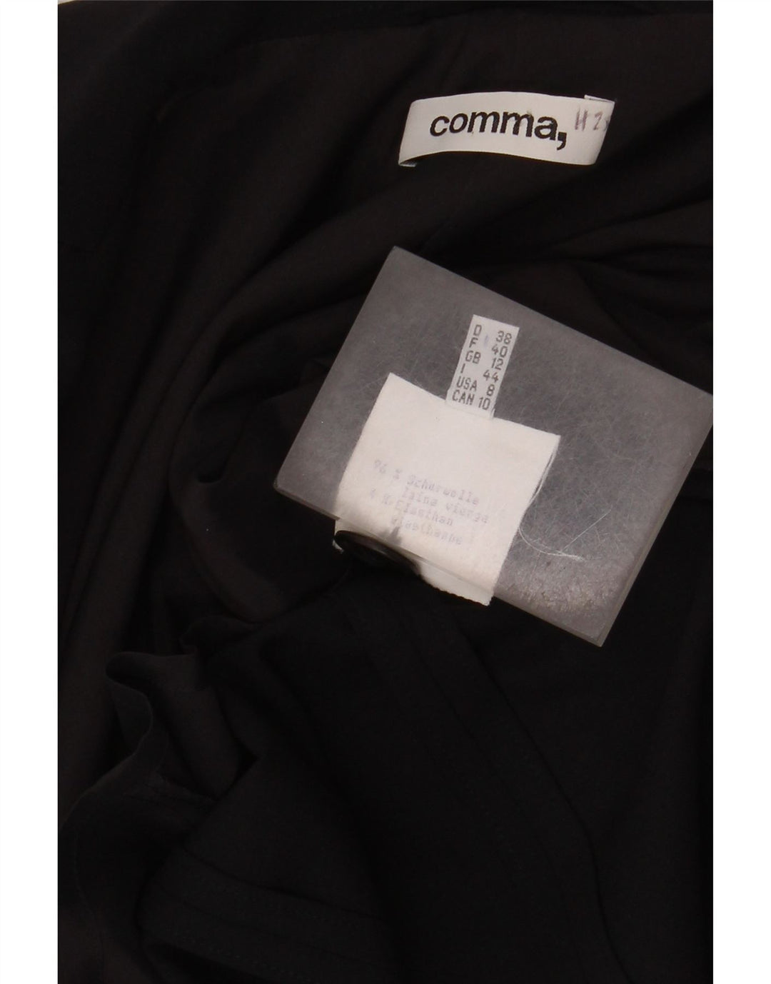 Comma, Damen-Blazerjacke mit 2 Knöpfen, UK 12, mittelschwarze Schurwolle