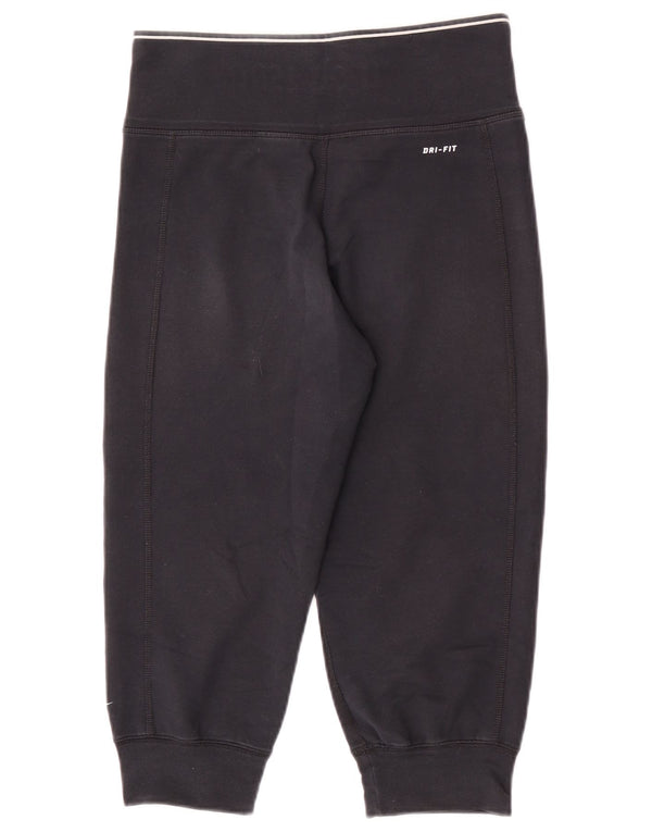 Nike Womens Dri Fit Capri Trainingshose Jogger UK 4/6 XS Schwarz Baumwolle