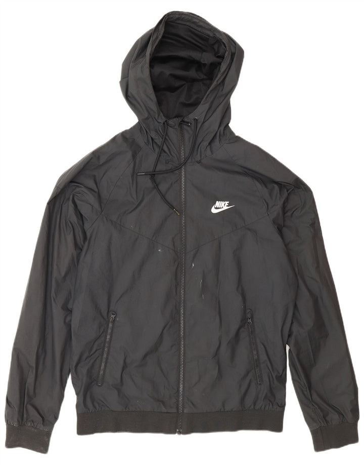 Nike Herren-Regenjacke mit Kapuze, Größe 36, Größe S, Schwarz, Polyester