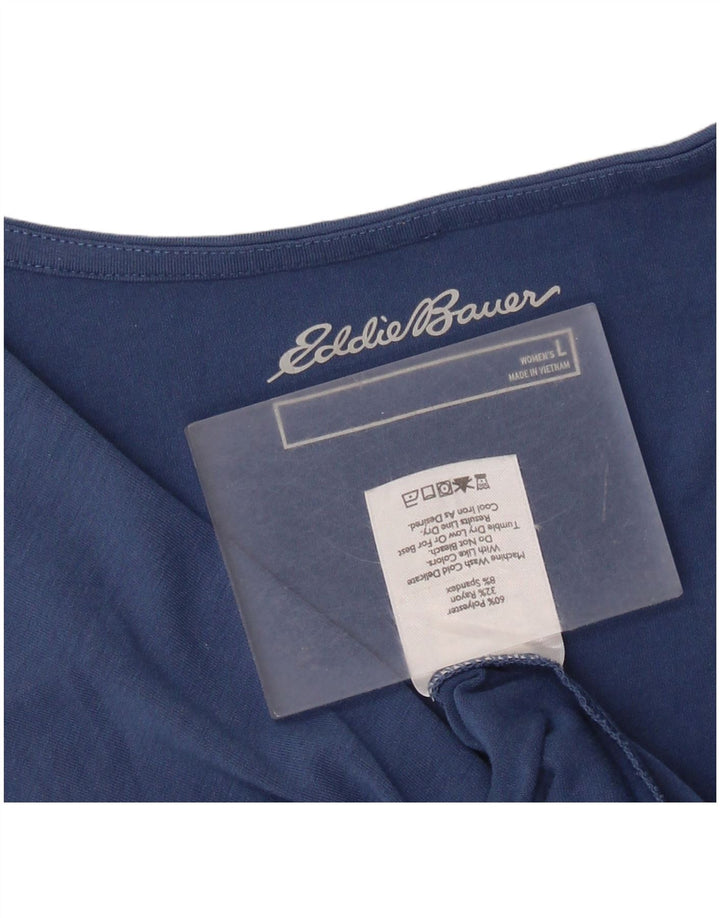Eddie Bauer Damen ärmelloses A-Linien-Kleid UK 14 Large Blau Polyester