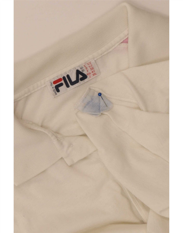 Fila Herren-Poloshirt mit Grafik, IT 52, große weiße Baumwolle