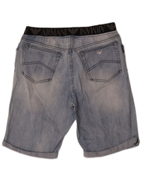 Armani Junior Boys Graphic Denim Shorts 15–16 Jahre W30 Blaue Baumwolle