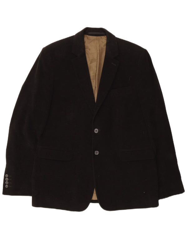 French Connection Herren-Blazer mit 2 Knöpfen, UK 42, XL, schwarze Baumwolle