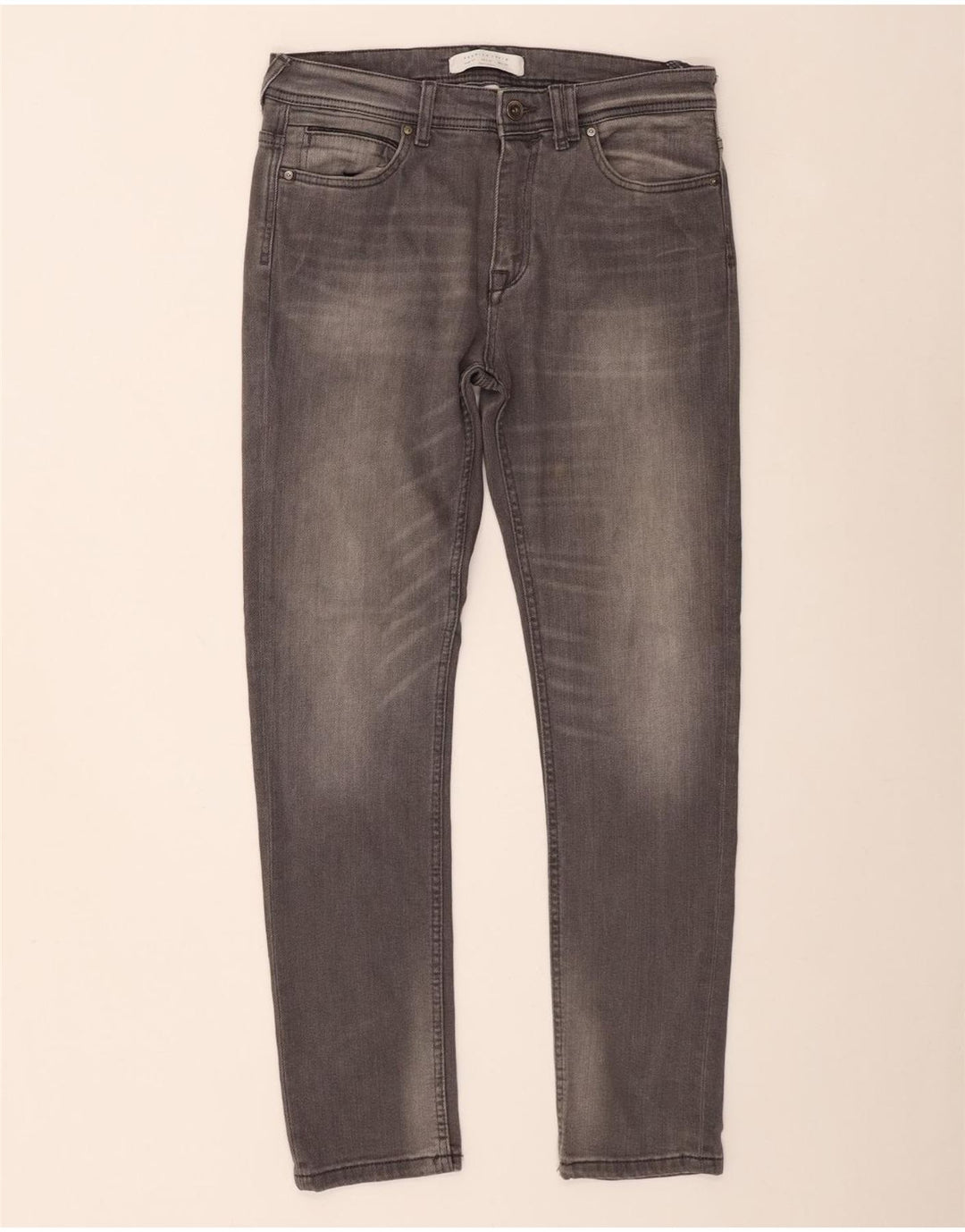Zara Herren Slim Jeans EU 42 Large W32 L30 Graue Baumwolle