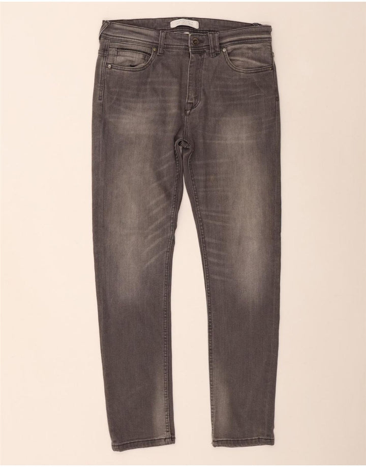 Zara Herren Slim Jeans EU 42 Large W32 L30 Graue Baumwolle
