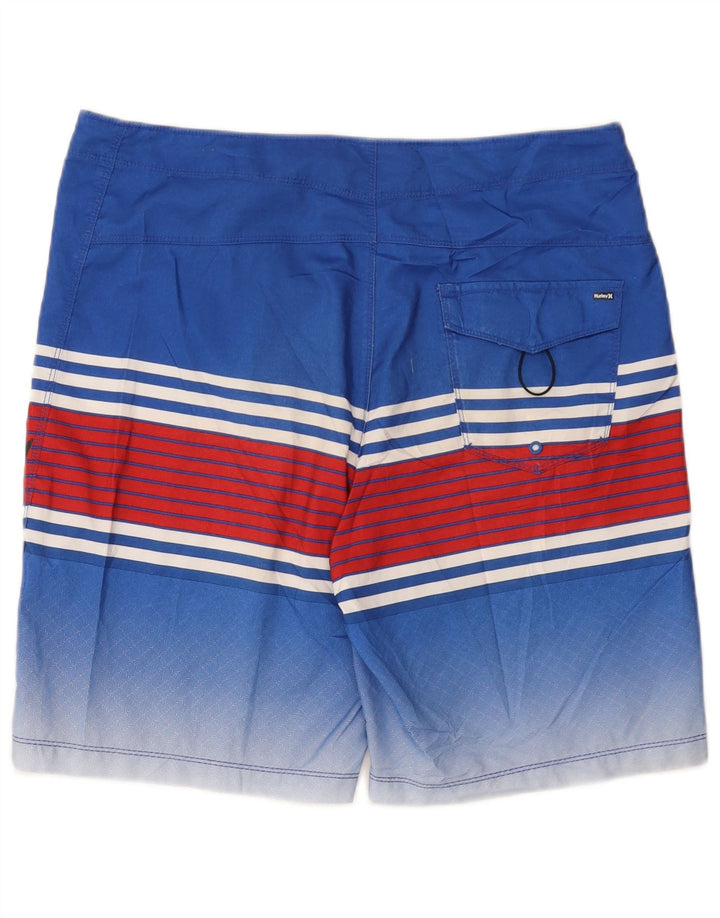 Hurley Herren-Badeshorts mit Grafik, groß, blau gestreift, Polyester