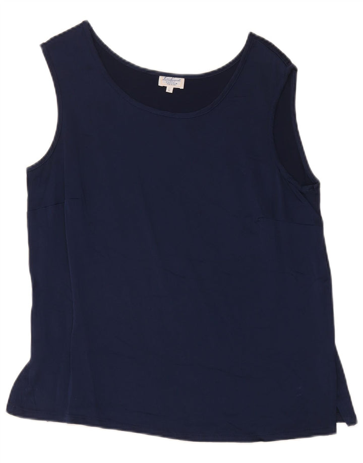 Luisa Spagnoli Damen Weste Top UK 14 Large Marineblau Acetat