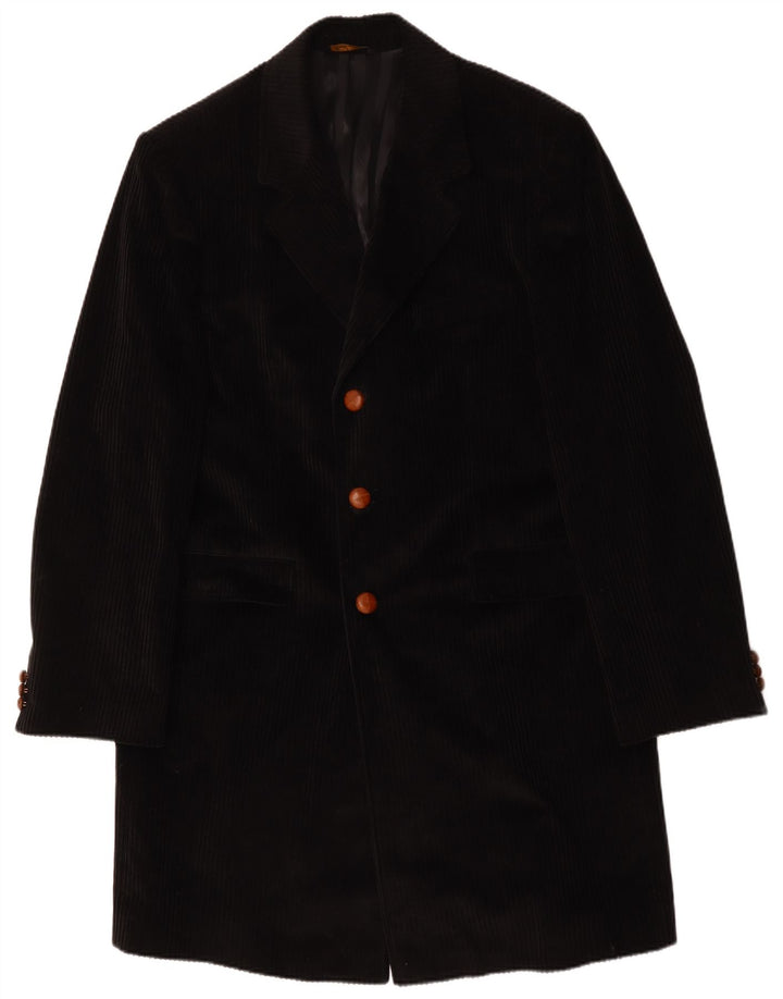 Velluto Duca Visconti Herren Cordmantel IT 58 4XL Schwarz