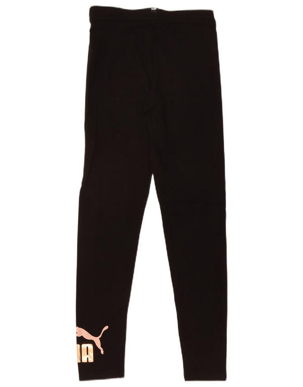 Puma Mädchen-Grafik-Leggings, 15–16 Jahre, schwarze Baumwolle
