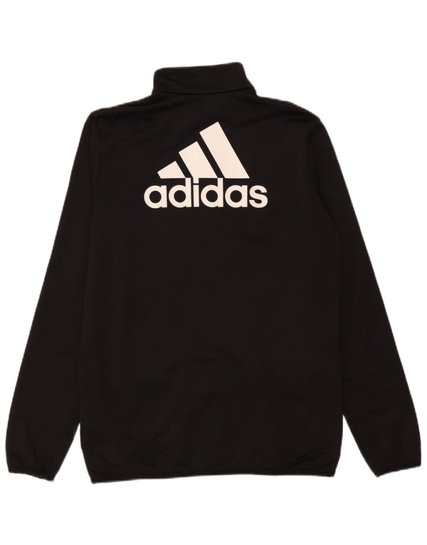 Adidas Jungen Grafik-Trainingsanzug-Top-Jacke, 15–16 Jahre, schwarzes Polyester