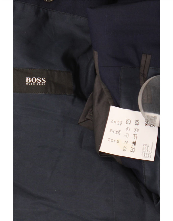 Hugo Boss Herren-Blazer mit 2 Knöpfen, EU 50, große marineblaue Wolle
