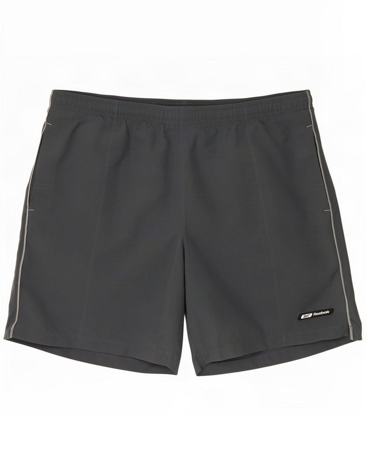 Reebok Herren-Badeshorts, groß, grau, Polyester