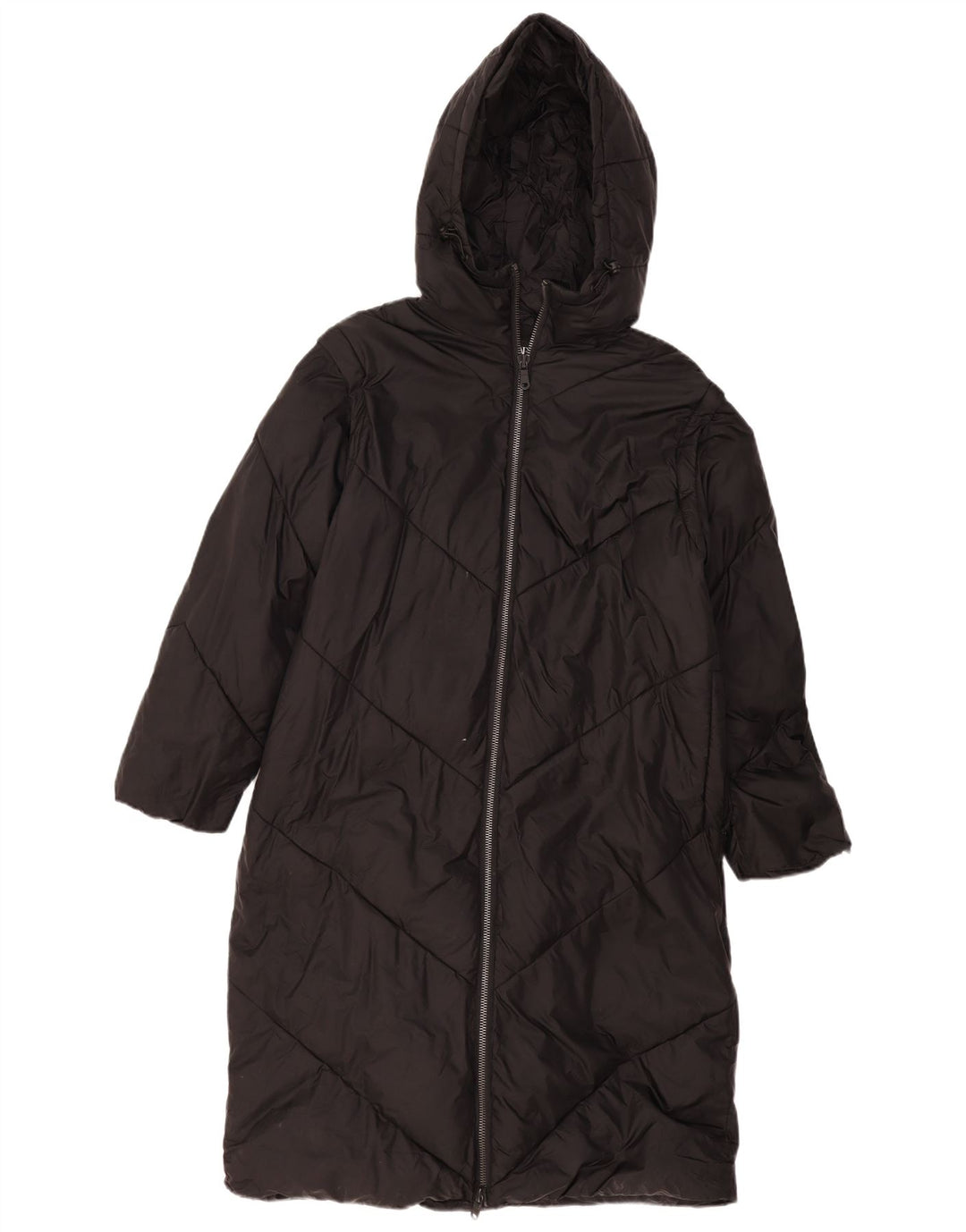 Zara Damen Kapuzenmantel, gepolstert, UK 14, Mittelschwarz, Polyester