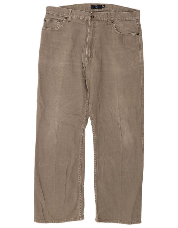 Marks & Spencer Herren Blue Harbor Straight Jeans W36 L29 Beige Baumwolle