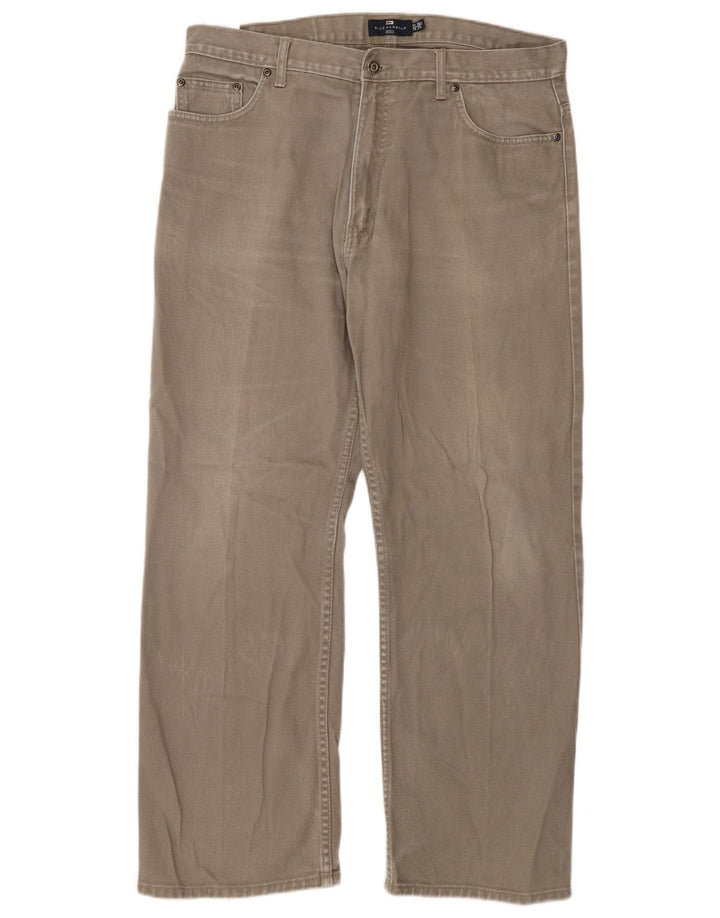 Marks & Spencer Herren Blue Harbor Straight Jeans W36 L29 Beige Baumwolle