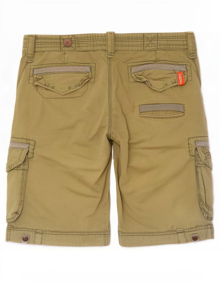 Superdry Herren Cargo-Shorts, Größe L, W36, grüne Baumwolle