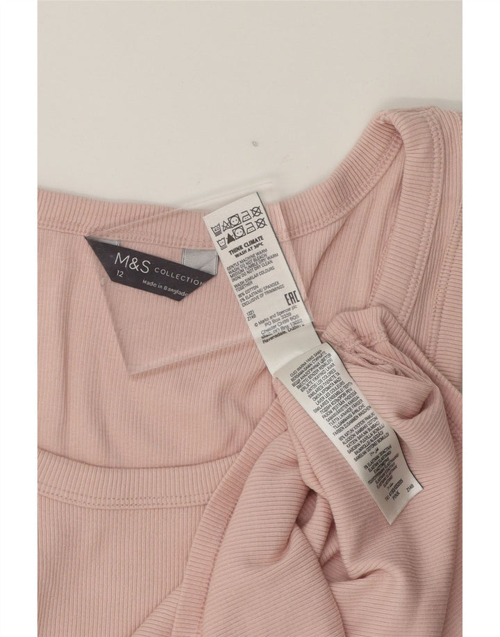 MARKS & SPENCER Womens Vest Top UK 12 Medium Pink Cotton Vintage Marks & Spencer and Second-Hand Marks & Spencer from Messina Hembry 
