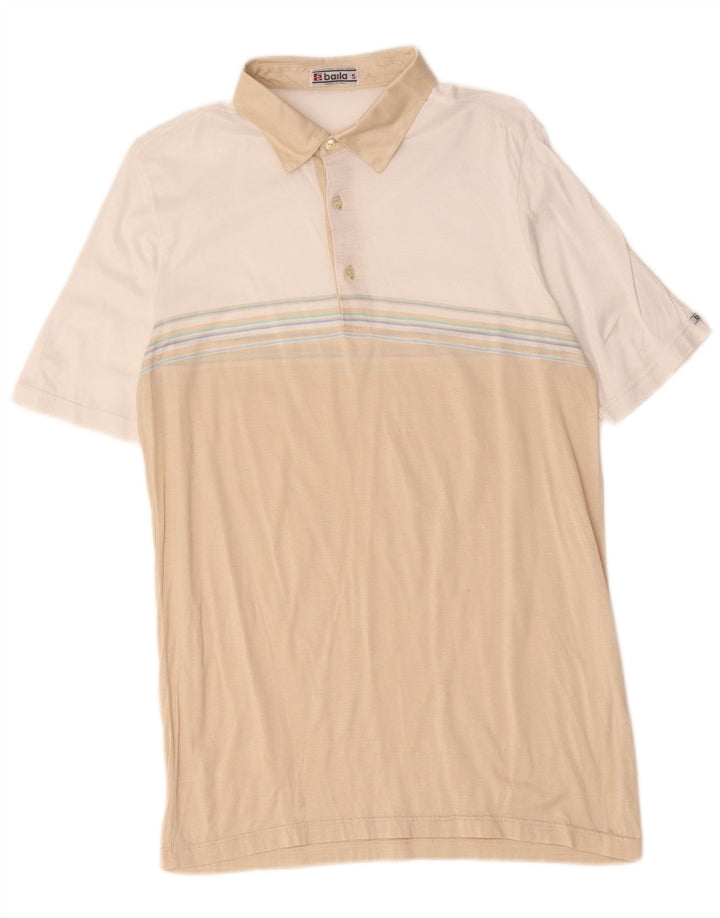 Baila Herren-Poloshirt, Größe S, Beige, Colourblock-Baumwolle