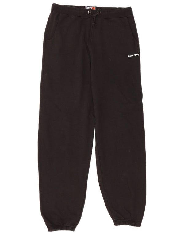SUPERDRY Damen-Trainingshose, Jogginghose, UK 10, Größe S, Schwarz, Baumwolle