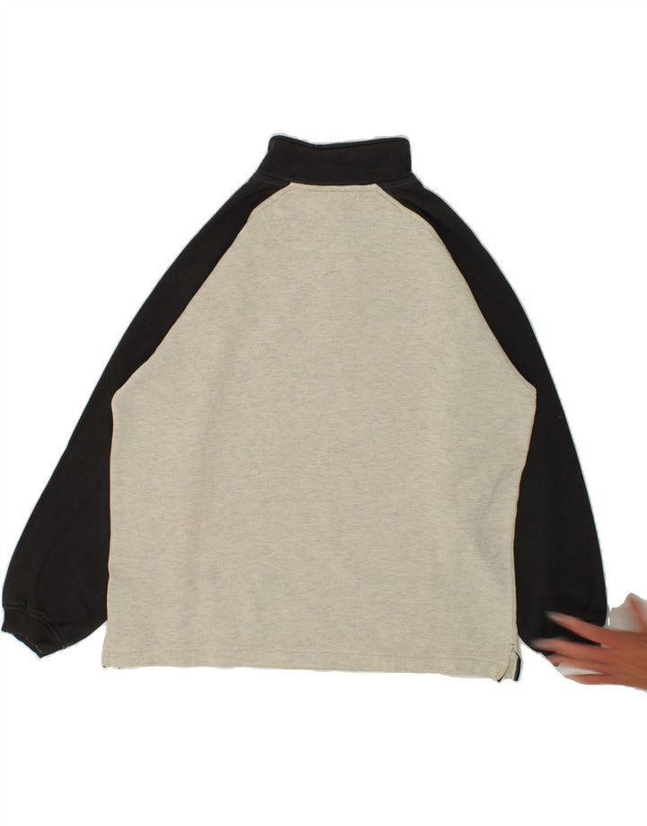 PUMA Herren-Sweatshirt mit Reißverschluss am Hals, groß, beige gesprenkelte Baumwolle