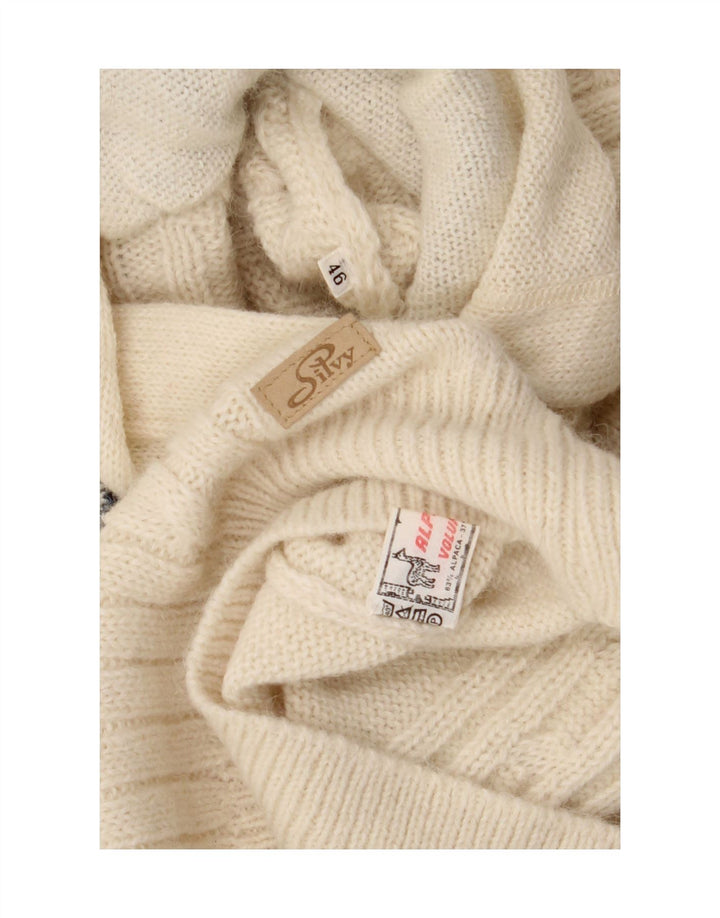 Silvy Damen-Pullover mit Kapuze und Knopfkragen, IT 46, Größe L, Weiß