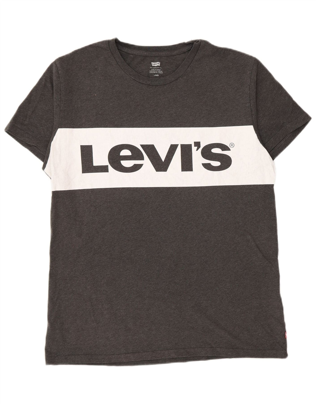 Levi's Herren-T-Shirt mit Grafik, groß, graue Farbblock-Baumwolle