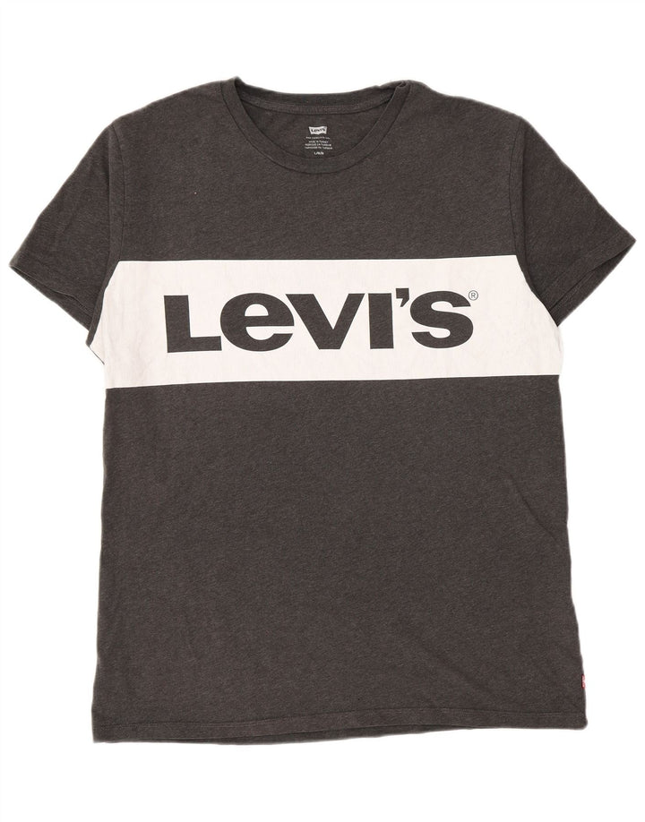 Levi's Herren-T-Shirt mit Grafik, groß, graue Farbblock-Baumwolle