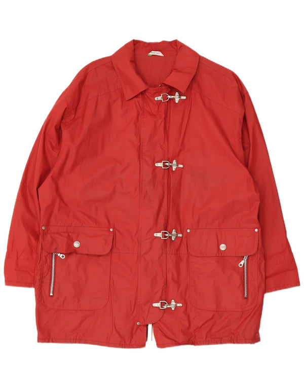 C&A Damen New Fast Oversized Dufflecoat UK 16 Large Rote Baumwolle