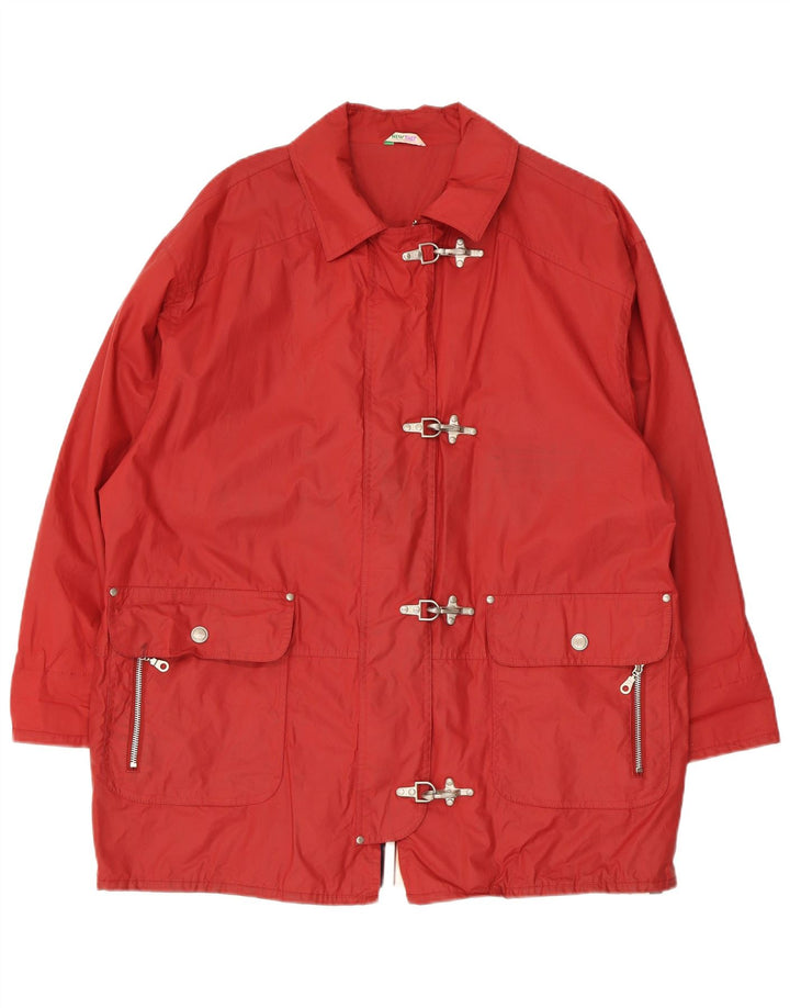C&A Damen New Fast Oversized Dufflecoat UK 16 Large Rote Baumwolle