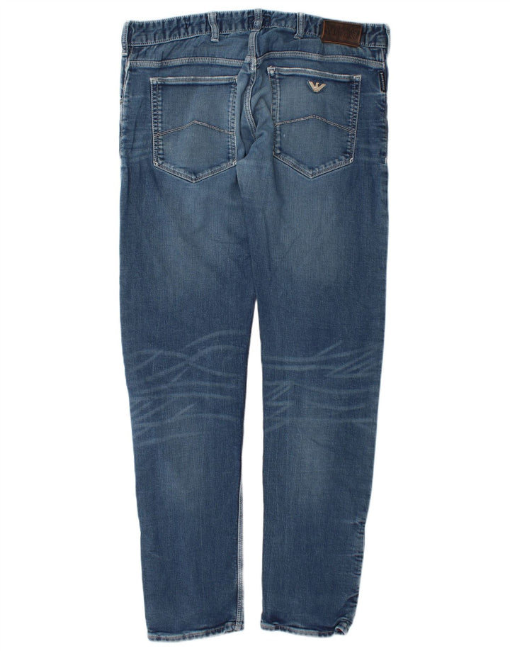 Armani Herren Distressed Slim Jeans W34 L34 Blaue Baumwolle