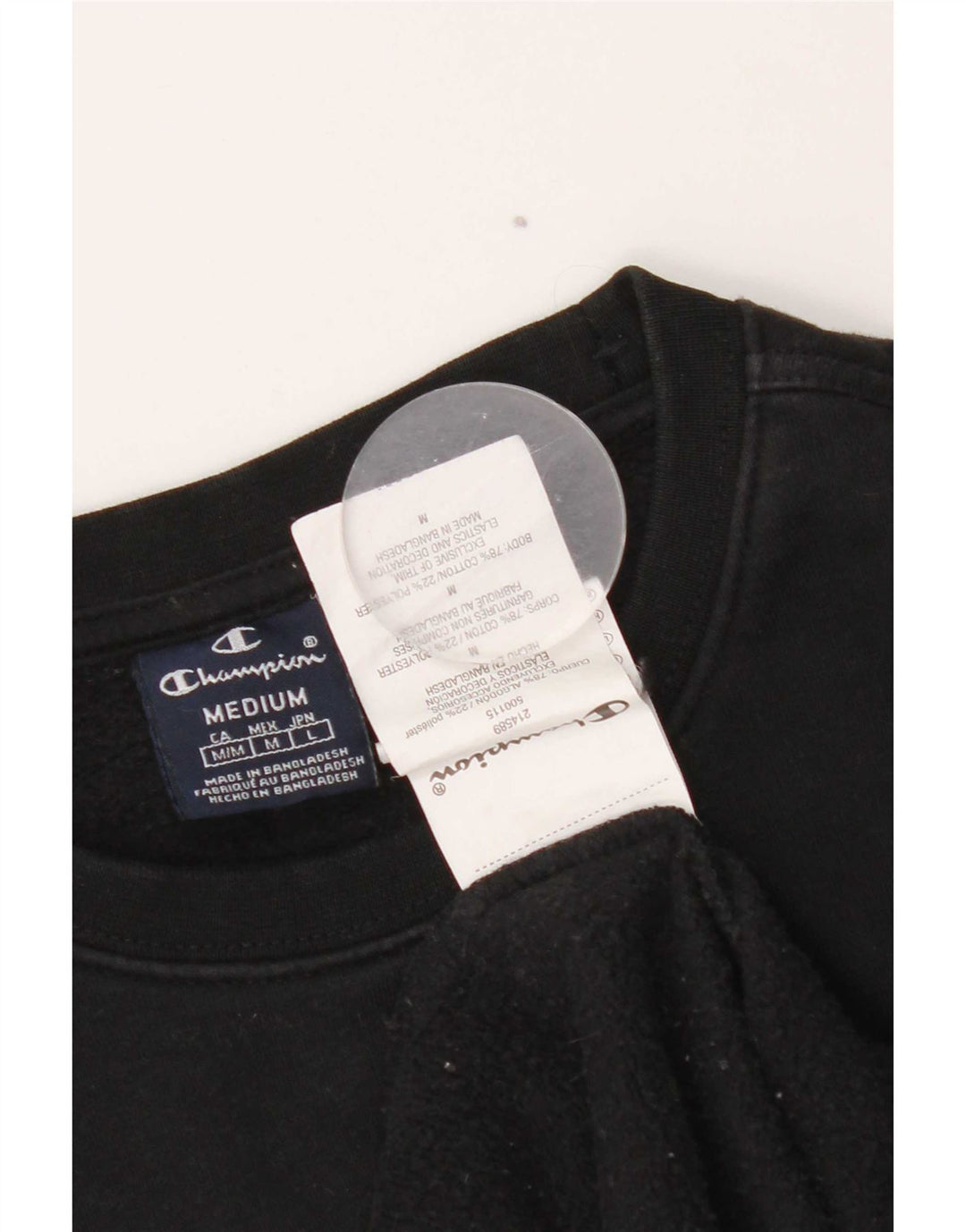 Champion Damen-Sweatshirt-Pullover UK 12 Mittelschwarze Baumwolle