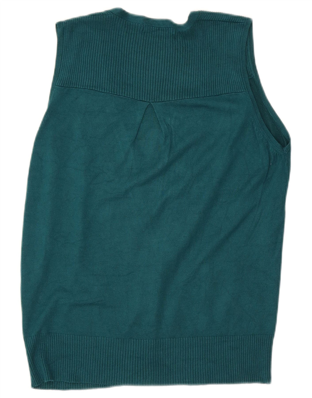 Marks & Spencer Damen Ärmelloser Cardigan-Pullover UK 12 Mittelgrün