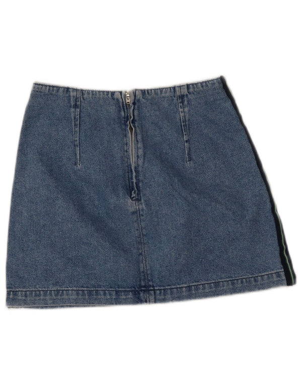 Topshop Damen Jeansrock EU 36 Small W26 Blaue Colourblock-Baumwolle