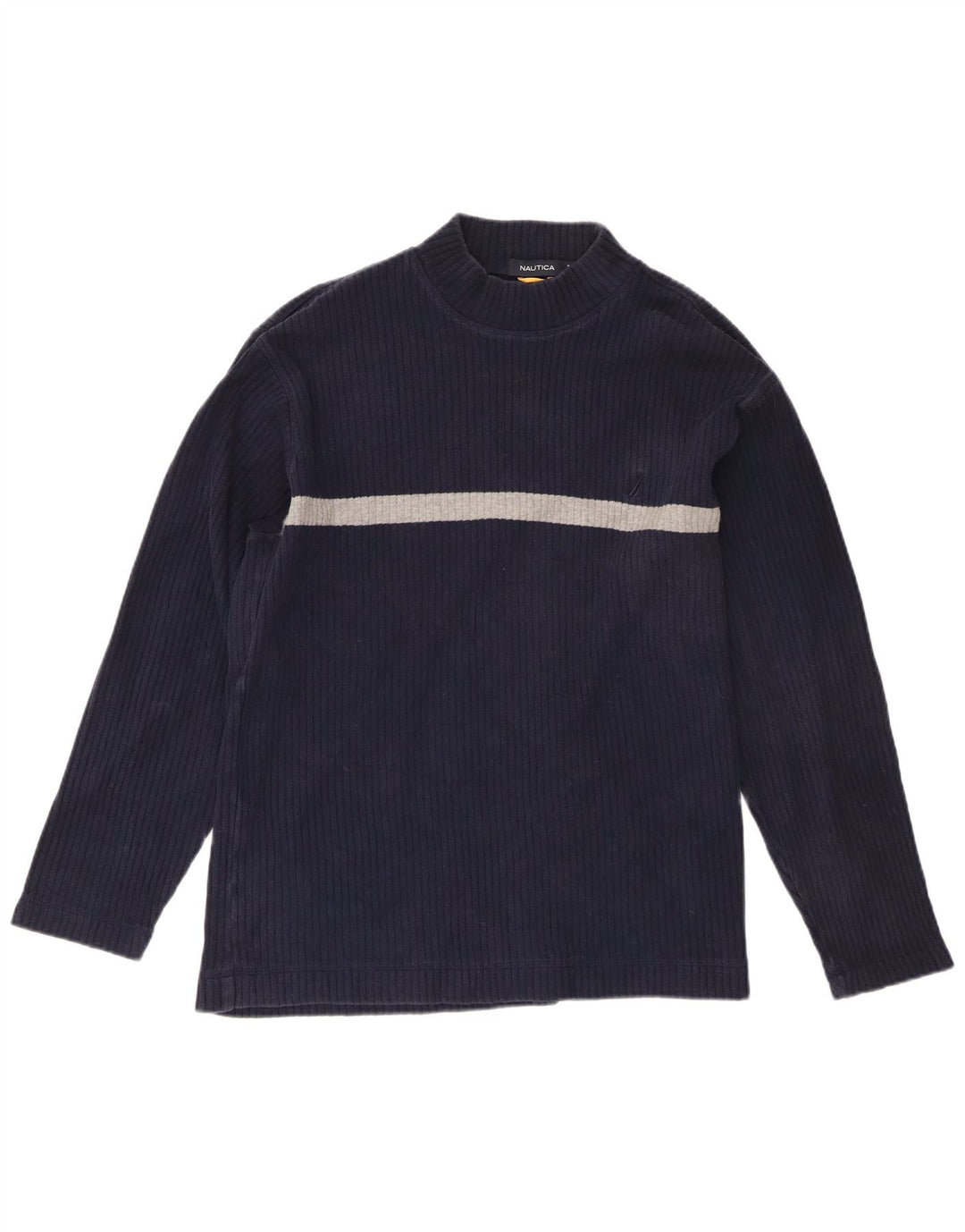 Nautica Herren-Oberteil, langärmelig, mittelgroß, marineblau, Colourblock-Baumwolle