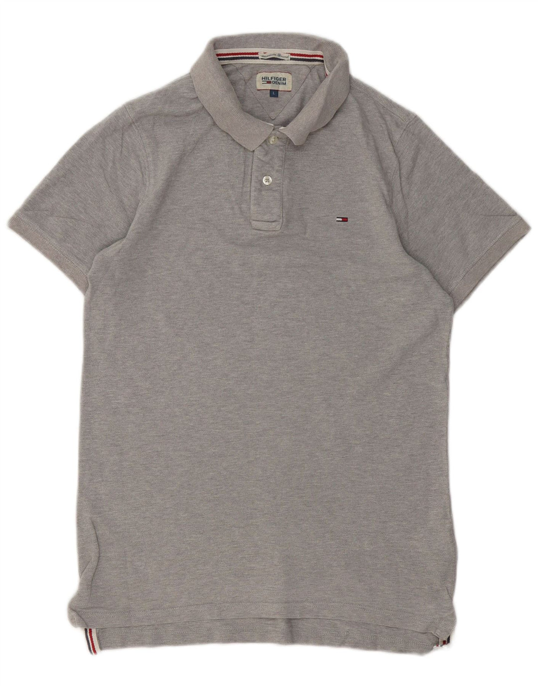 TOMMY HILFIGER Herren Poloshirt Große graue Baumwolle