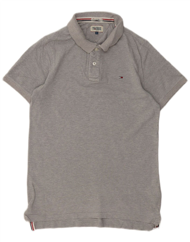 TOMMY HILFIGER Herren Poloshirt Große graue Baumwolle