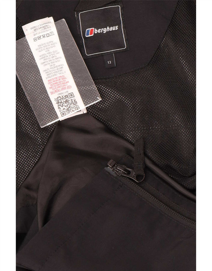 Berghaus Jungen-Regenjacke mit Kapuze, 12–13 Jahre, schwarzes Polyester