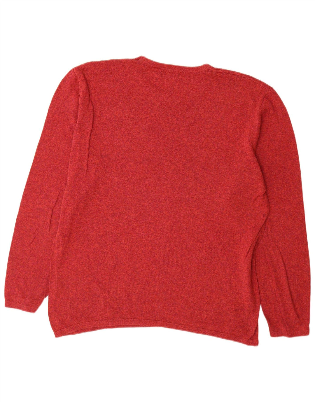 Zara Herren-Pullover mit Rundhalsausschnitt, XL, rote Baumwolle