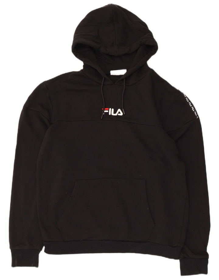 Fila Herren-Kapuzenpullover mit Grafik, groß, aus schwarzer Baumwolle