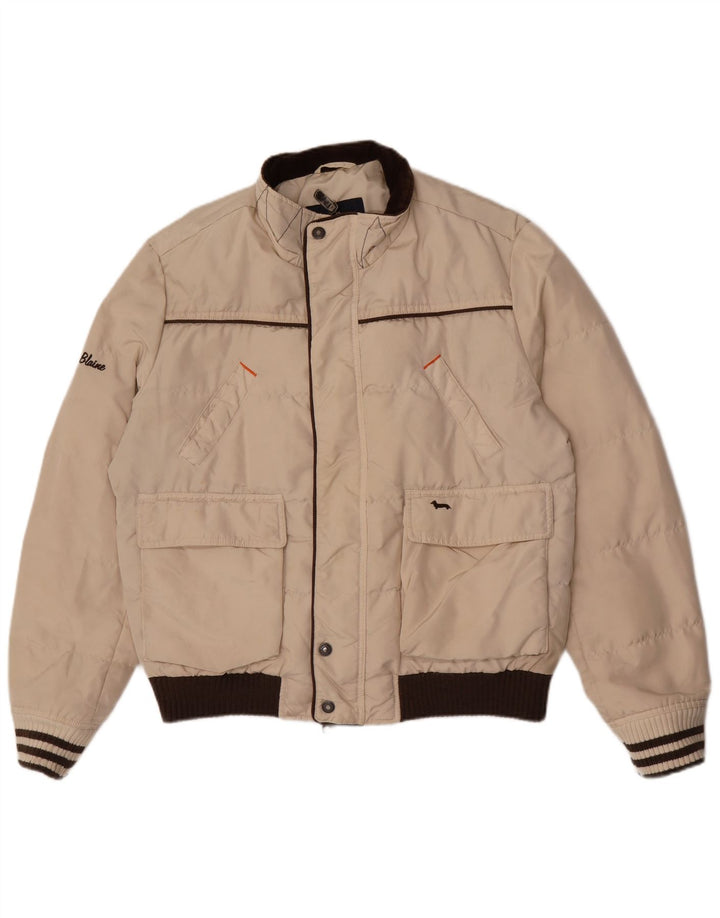 Harmont & Blaine Wattierte Herrenjacke UK 44 2XL Beige Colourblock Polyamid
