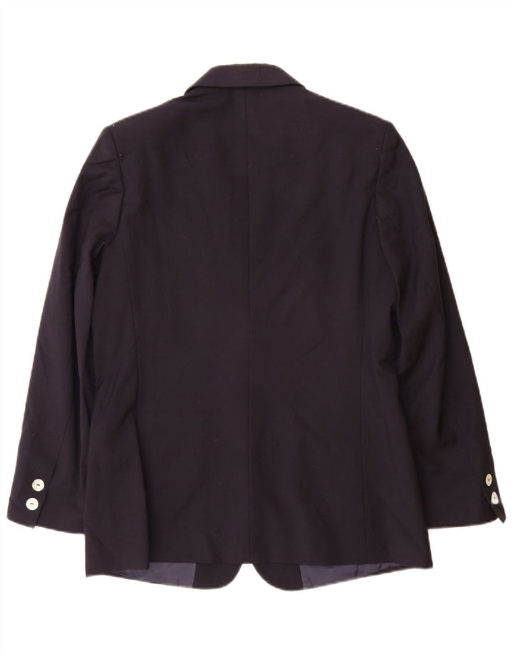 Seventy Damen-Blazer mit 2 Knöpfen, Größe IT 44, mittelmarineblaue Schurwolle