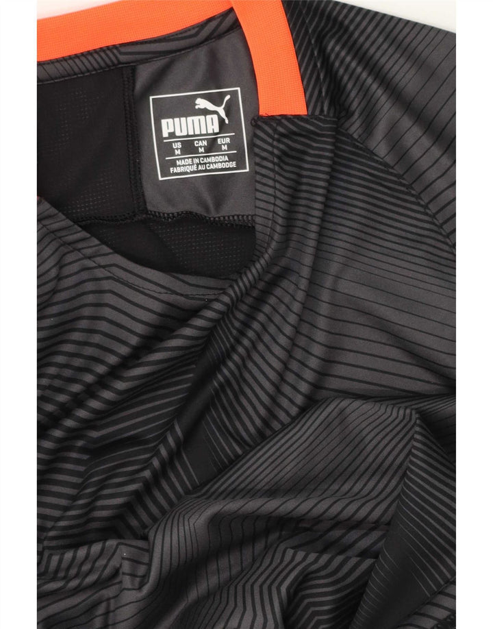 Puma Herren T-Shirt Top Mittelgrau Geometrisch
