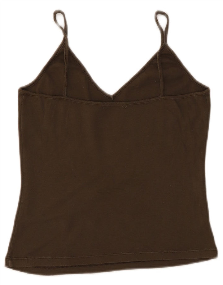 BENETTON Damen Crop Cami Top UK 4 XS Khaki