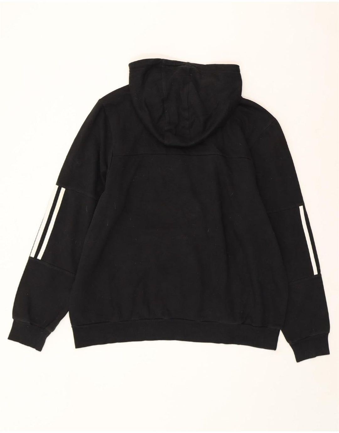 ADIDAS Damen Übergroßer Kapuzenpullover UK 16/18 Große schwarze Baumwolle