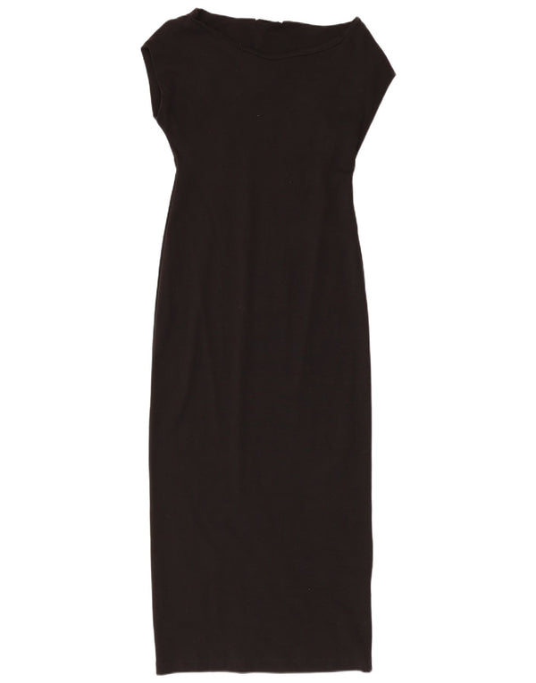 Zara Damen Maxikleid UK 14 Große schwarze Baumwolle