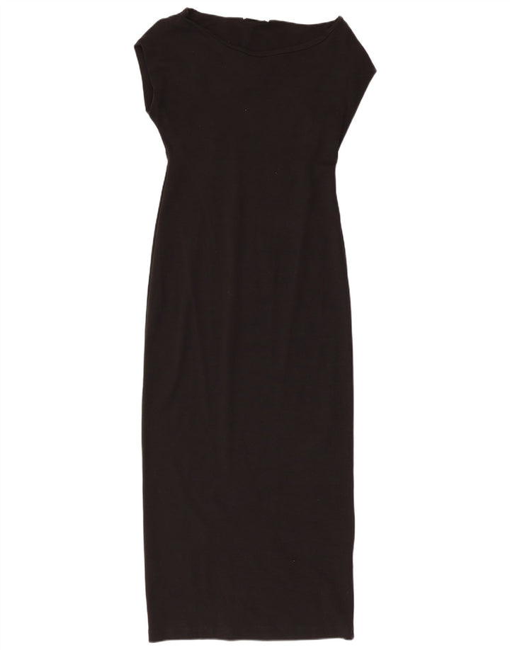 Zara Damen Maxikleid UK 14 Große schwarze Baumwolle